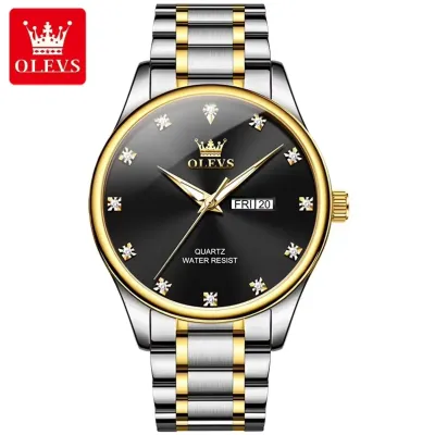 OLEVS 3612 Fashion Business Men's Watch Luxury Brand Dual Calendar Waterproof Luminous Watch Classic Original Quartz Men's Watch
